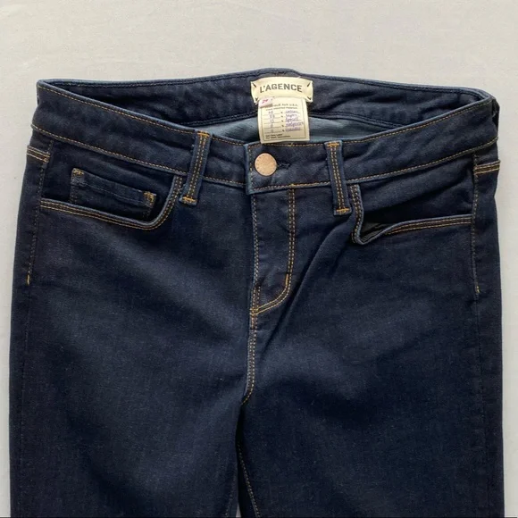 L'AGENCE Brigitte Mid-Rise Skinny Jean Dark Midnight Wash - Picture 4 of 8